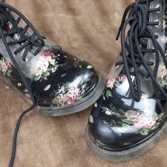 Simon Chang rain boots flowers floral rubber - Picture 4 of 9